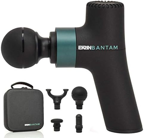 Ekrin Athletics Bantam Mini Massage Gun - Compact Deep Tissue Muscle Massager with Adjustable Speeds & 4 Attachments - Long Battery Life, Lightweight, Travel Friendly by EKRINATHLETICS