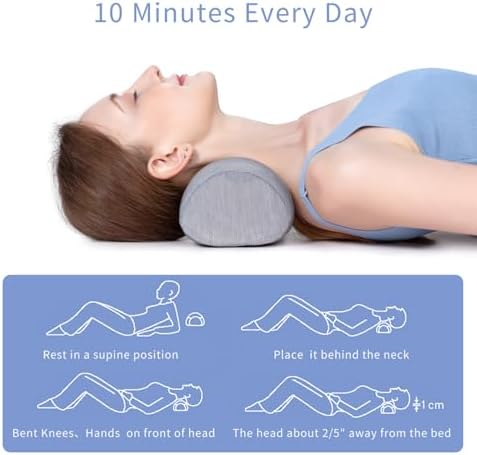 Bespilow Cervical Neck Pillow for Pain Relief - Small Cylinder Neck Roll & Round Bolster - Portable Memory Foam Traction Device for TMJ, Hump Correction, Travel & Sleeping Support,Odorless - Image 4