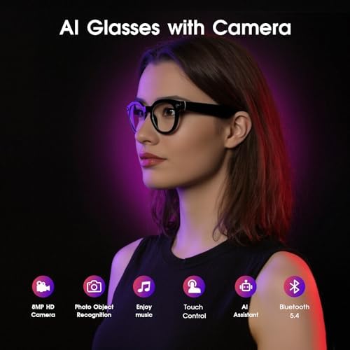 AI Smart Glasses for Travel & Business, 139 Languages Translation, Camera - Image 2
