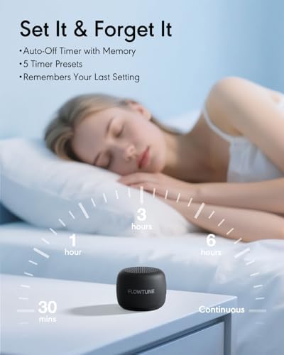 FLOWTUNE Sound Machine White Noise Machine for Baby Adults, 18 Non-looping Sounds, Timer, Memory Function, Portable Sleep Sound Therapy Gift (Black) - Image 5