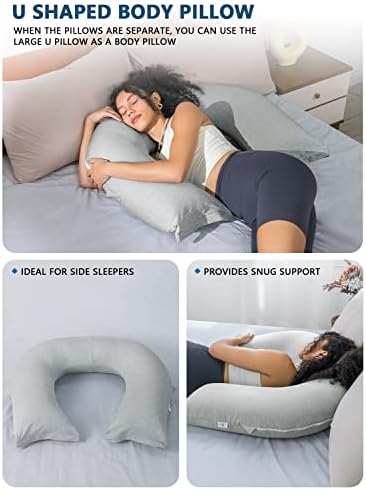 INSEN Reading Pillow, Back Pillow for Sitting in Bed and Couch, Gaming Pillow for Adults, Sit Up Support for Bed, Grey Jersey - Image 5