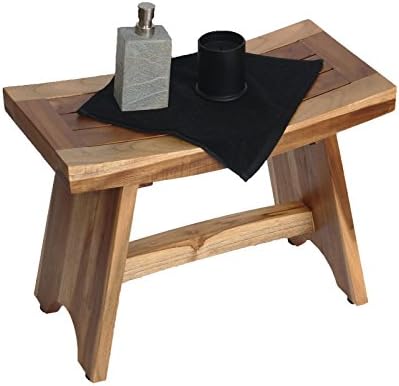 EcoDecors Serenity 24-Inch Teak Shower Stool, Non-Slip, 250 lb - Image 2