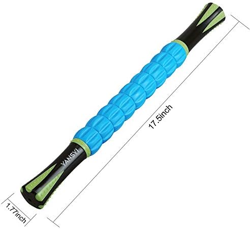 YANSYI Professional 9-Roller Deep Tissue Massage Stick - Portable Muscle Recovery Roller for Athletes, Relieves Post-Workout Soreness & Leg/Back Pain - Portable Physio Tool (Blue 2) - Image 2