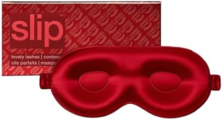 Slip Silk Contour Sleep Mask, Scarlet - Lash-Friendly Design, Blocks Light by SLIP