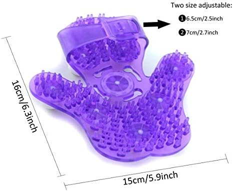 SAMYO Palm Shaped Massage Glove Body Massager with 9 360-degree-roller Metal Roller Ball Beauty Body Care (Purple) - Image 5