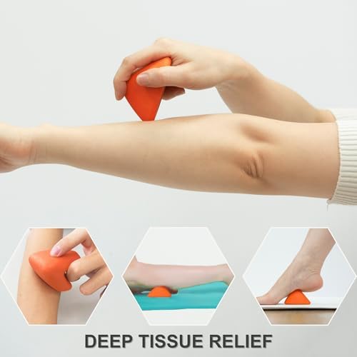 LEZER, Trigger Massage Point, Manual Massage Ball, Muscle Knots Relief Tool, Myofascial Release, Physical Therapy, Plantar Fasciitis, Set of 2 (Orange Trigger and Black Ball) - Image 5