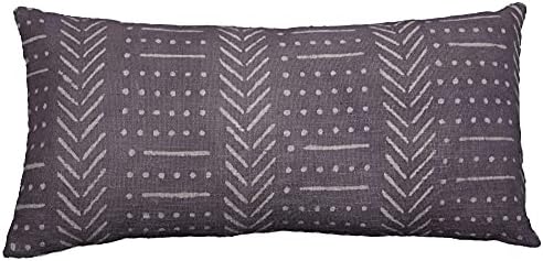 Trade Star Lumbar Pillow Shams Mudcloth Body Pillow Cases 100% Cotton Pillow Cover Boho Authentic Handloomed Tribal Farmhouse Home Décor (Grey Snow 12X24 INCHES) by TradeStar