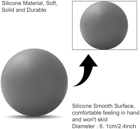 WOVTE Massage Lacrosse Ball for Sore Muscles, Shoulders, Neck, Back, Foot, Body, Deep Tissue, Trigger Point, Muscle Knots, Yoga and Myofascial Release (Grey) - Image 2