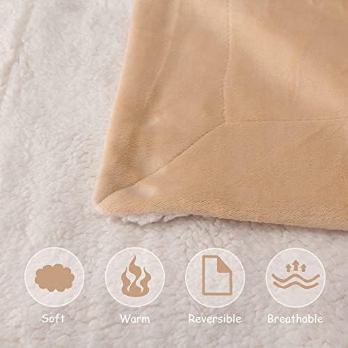NANPIPER Baby Sherpa Blanket,Warm Toddler Throw Blanket,Soft Newborn Fleece Blanket for Winter (Beige,30x40 inches) - Image 5