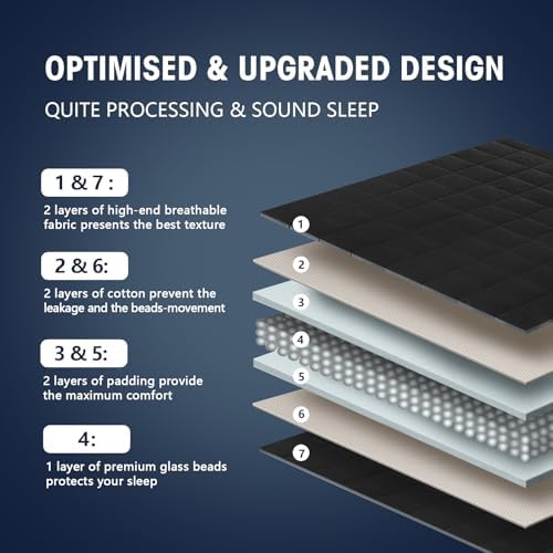 yescool Weighted Blanket for Adults (17 lbs, 60" x 80", Black) Cooling Heavy Blanket for Sleeping Perfect for 160-180 lbs, Queen Size Breathable Blanket with Premium Glass Bead, Machine Washable - Image 6