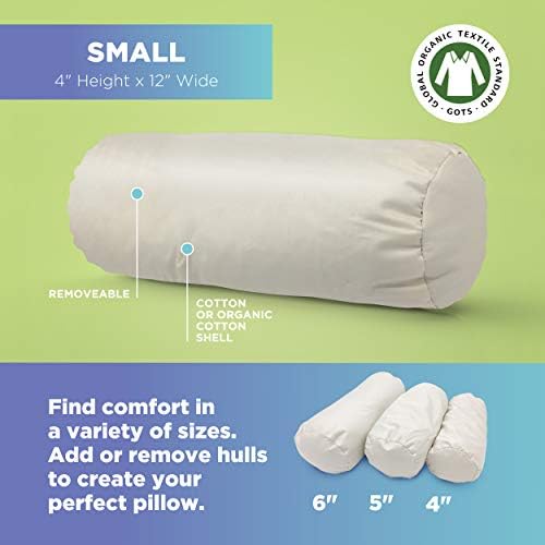 Bean Products Natural Organic Cotton Buckwheat Neck Roll Pillow 4"Dia x 12" - Image 3