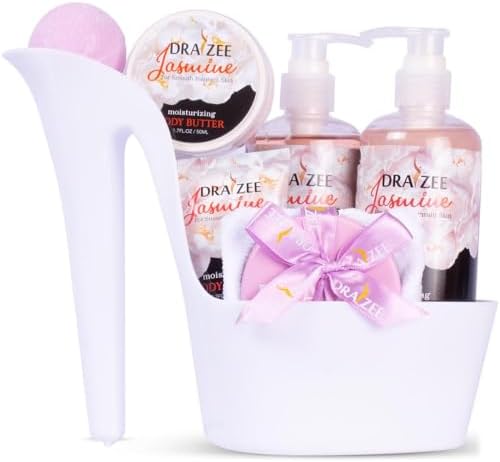 Draizee Heel Shoe Spa Gift Basket for Women, 8 Pc Jasmine Scented by Draizee