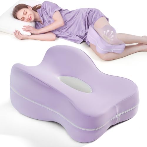 13" Extended-Length Knee Pillow for Side Sleepers with Full Thigh Support by HANQIMER
