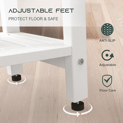 Waterproof HDPE Shower Bench for Inside Shower, Shower Stool, White - Image 5