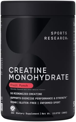 Sports Research® Creatine Monohydrate Powder 5g, Fruit Punch (13.97oz) by Unknown