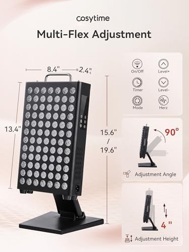 Red Light Therapy Panel for Face and Body, 204 LED Chips 6-Wavelength (660-1060nm) Infrared Light Therapy with Multi-Angle Stand - Image 4