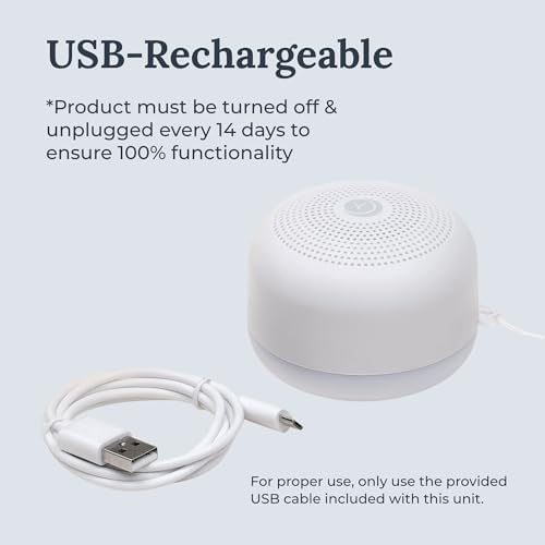 Yogasleep Travel Mini Portable White Noise Sound Machine (2 Pack) 6 Soothing Sounds, Volume Control, Dimmable Night Light, Sleep Therapy for Adults & Kids, USB Rechargeable, Lanyard Included - Image 6