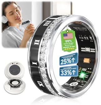 10 Gen Diamond Smart Ring and Wireless Charging Case【Industry Ranking No.1 – 0 Measurement Error】 2026 Smart Ring for Women & Men for Sleep Tracking Wearable Device,Fitness Ring 11# by Unknown