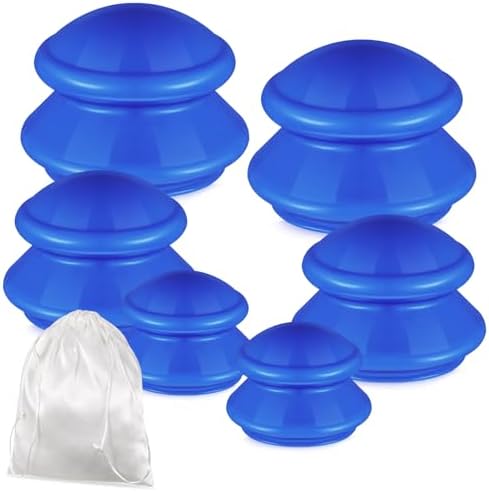 TrelaCo 6 Pcs Silicone Cupping Kit for Massage Therapy,Solid Blue by TrelaCo