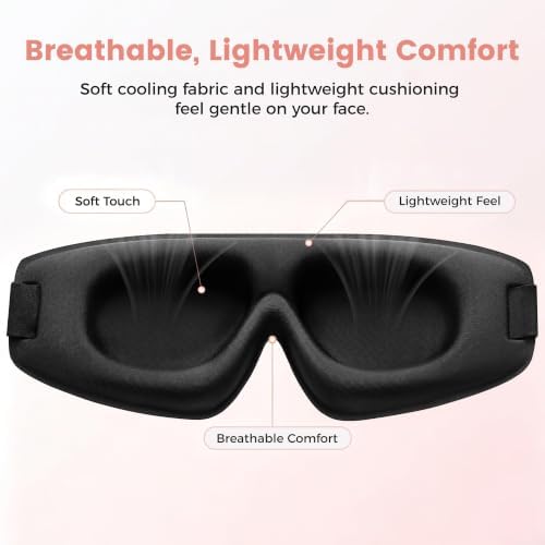 Sleep Mask for Women Men: 100% Blackout 3D Eye Mask for Sleeping, Sleeping Mask for Side Sleepers, Zero Pressure Memory Foam Eyelash Friendly Breathable Eye Cover, Airplane Travel Essentials-Pink - Image 5