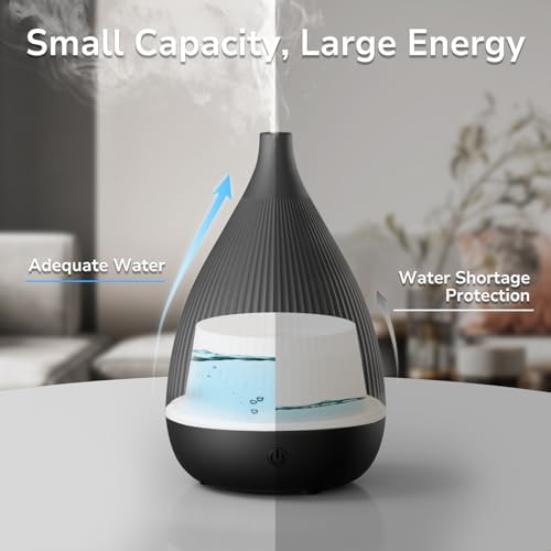 Ultrasonic Essential Oil Diffuser, Home Fragrance Aroma Diffuser with Auto Shut-Off, Color Change Night Light & Ultra-Quiet Operation, BPA-Free Portable Aromatherapy Humidifier for Home (Black) - Image 3
