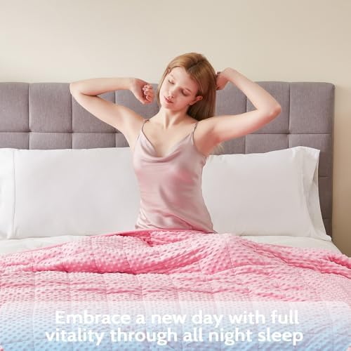L'AGRATY Weighted Blanket for Adult - 60"x80" 22lbs Minky Dots Heavy Blanket with Glass Beads Soft Breathable for All-Season Summer Fall Winter Thick Comfort for Sleeping - Image 6