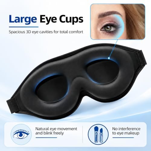 ALASKA BEAR Sleep Mask Contoured Eye Cups for Women Eyelashes Protection - Image 3