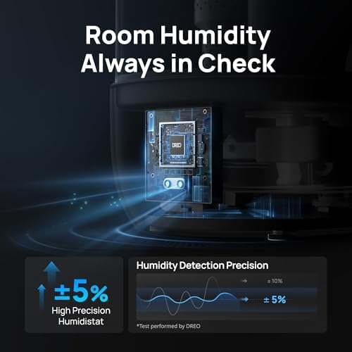 DREO 6L Humidifiers for Bedroom, 60H Runtime, 28 dB Quiet, HM524, Black - Image 4
