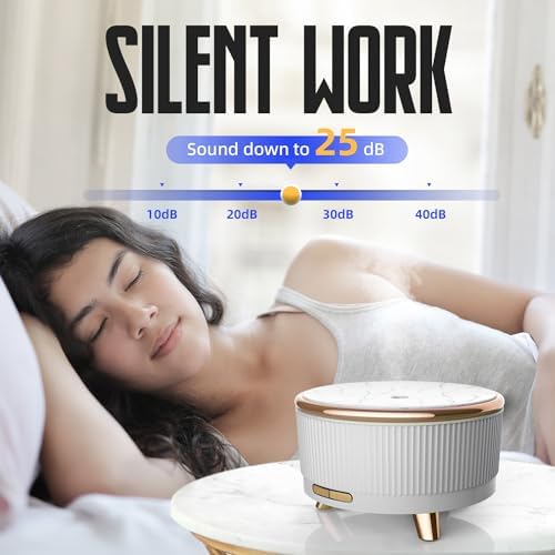 500ML Large Capacity Essential Oil Diffuser, Ultrasonic Aromatherapy Diffuser with 7 Color LED Lights with Remote Control, Cool Mist Humidifier, Timed Mist, Auto Shut-Off (White) - Image 5