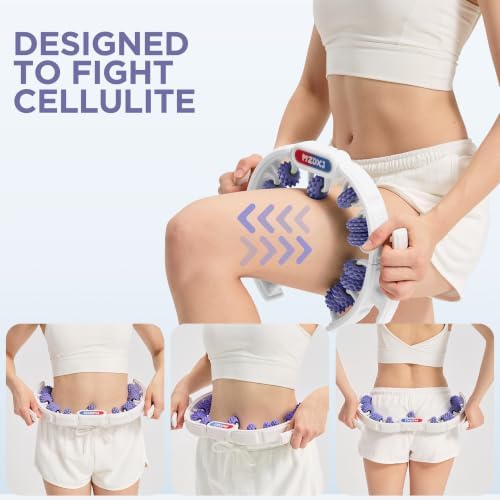 Cellulite Massage Tool, Anti-Cellulite Roller- Lymphatic Drainage Massager - Muscle Roller, Deep Fascia Massage, Dimpled Skin Removal, Legs/Thighs/Buttocks (15 Wheel - Purple) - Image 5