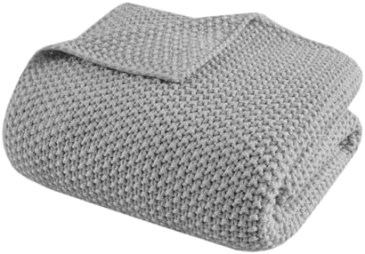 INK+IVY Bree Knit All Season Throw Blanket for Sofa, 50 x 60, Grey - Image 3