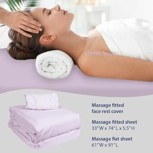 ForPro Premium Flannel 3-Piece Massage Sheet Set, English Rose - Image 6