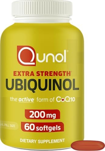 Qunol Ubiquinol 200mg, Extra Strength, Powerful Antioxidant, 60 Softgels by Qunol