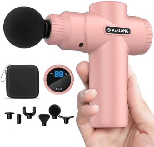 AERLANG Birthday Gifts for Women Mini Portable Massage Gun Deep Tissue Pink by AERLANG