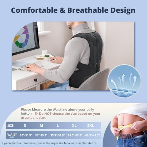 Fitsupport Back Brace Posture Corrector for Women and Men Back Lumbar Support Shoulder Posture Support for Improve Posture Provide and Back Pain Relief Large(Pack of 1) - Image 4