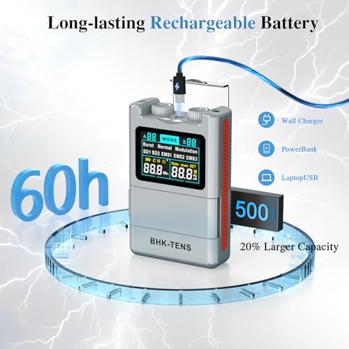 DIY Pluse TENS EMS Unit Muscle Stimulator for Back Pain Relief, Rechargeable TENS Unit Machine with 8 Modes & 8 Electrode Pads. Electric TENS Massager for Chronic Pain, Muscle Relaxation, Home Use - Image 4