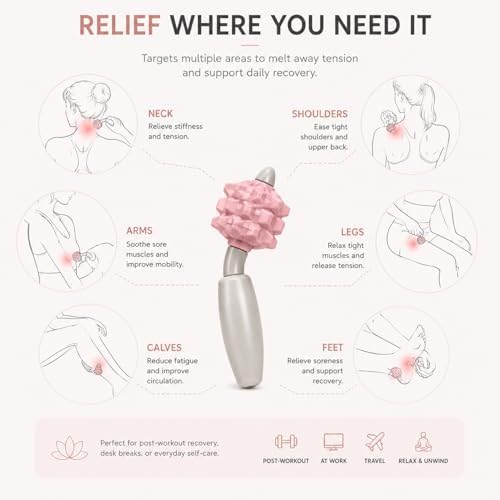 VibeRoll Mini Massage Tool for Trigger Point Relief, Handheld Muscle Roller Stick for Neck, Legs, Arms & Back, Portable Deep Tissue Recovery Tool - Image 6