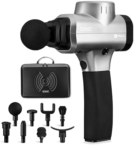 LifePro Sonic Massage Gun Percussion Muscle Massager, 8 Heads & 5 Speeds by Unknown