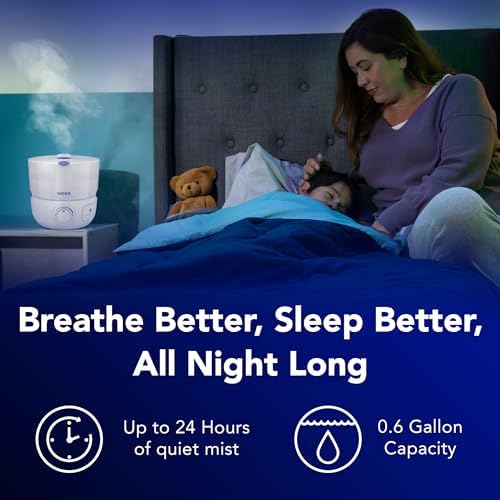 Vicks EasyCare Plus Top Fill Filter-Free Cool Mist Humidifier, White - Image 2