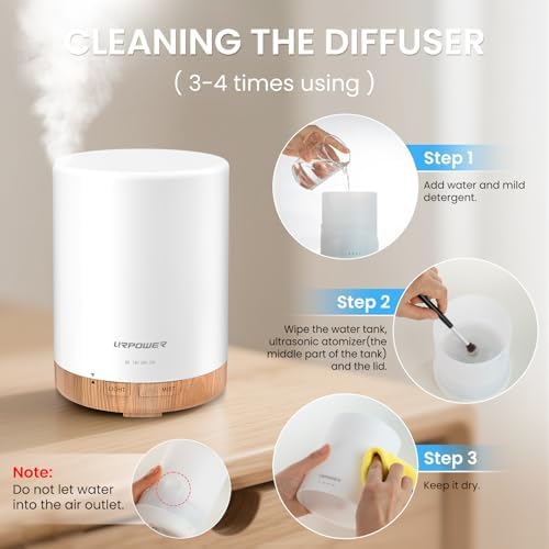 URPOWER 300mL Essential Oil Diffuser Ultrasonic Aromatherapy Diffuser - Image 5