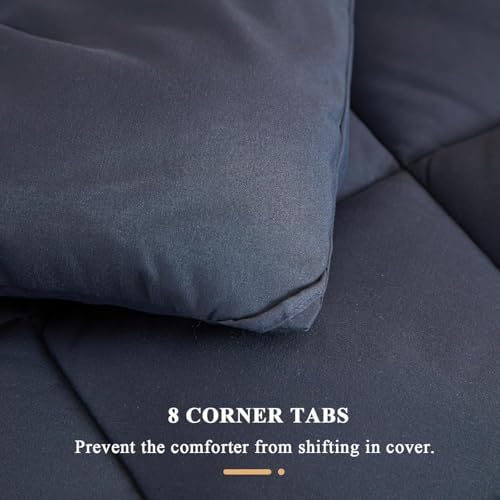 Oversized King Comforter, Super King Comforter Oversized, All Season Soft Quilt Down Alternative Duvet Insert with 8 Corner Tabs(120x98, Grey) - Image 5
