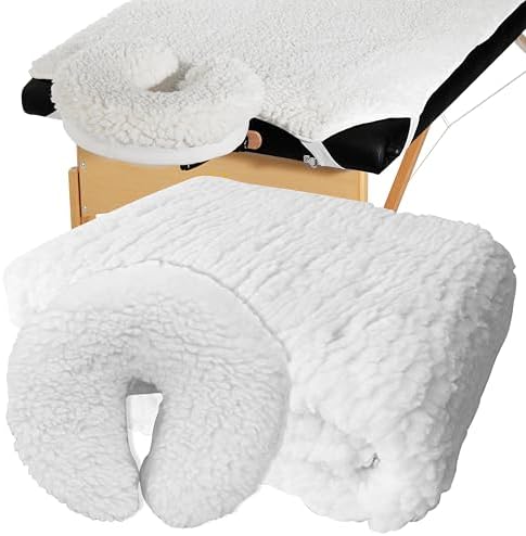 Fleece Massage Table Pad & Face Cradle Cover By NRG - Hypoallergenic Fleece Massage Pad Cushion & Face Cradle Cushion for Massage Tables & Esthetician Beds - Soft Thick Hypoallergenic Fleece by NRG