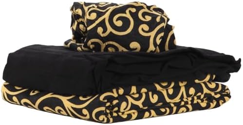 ForPro Designer Flannel 3-Piece Massage Sheet Set, Golden Swirl - Image 3