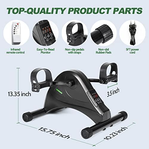 HOMGIM Mini Exercise Bike,Under Desk Bike for Seniors Rehab Training, Motorized Pedal Exerciser for Arm/Leg Fitness & Physical Therapy, 6 Levels Speed Adjustment - Image 2