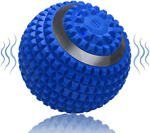 Vibrating Massage Ball 4-Speed High-Intensity Fitness Yoga Massage Roller, Relieving Muscle Tension Pain & Pressure Massaging Balls (Blue) by Wolady