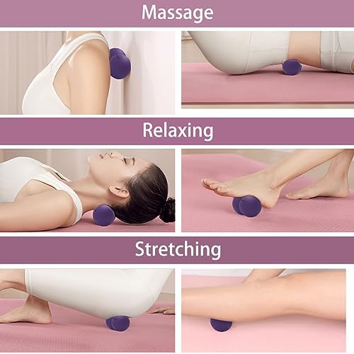 Peanut Massage Ball,Double Lacrosse Ball for Neck and Back,Medium Density Myofascial Release Massager Ball for Deep-Tissue Massage Muscle Knots Yoga Therapy(Purple) - Image 4