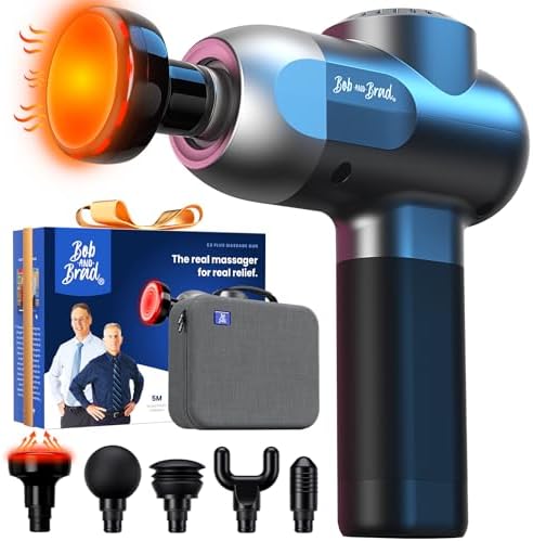 BOB AND BRAD C2 Plus Massage Gun with Heat, Deep Tissue Percussion FSA Massager Gun for Athletes & Pain Relief, Electric Handheld Back Neck Shoulder Muscle Massager, HSA Eligible Gift by BOBANDBRAD