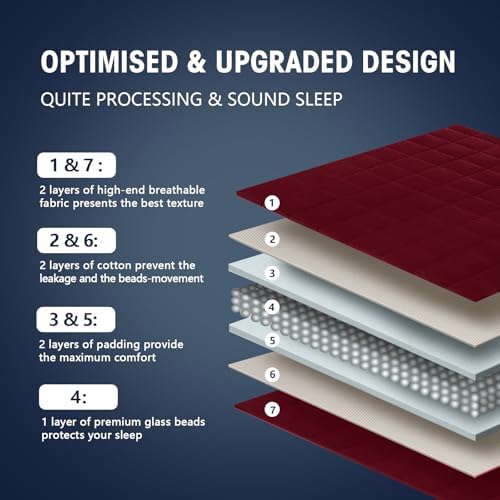 yescool Weighted Blanket for Adults (20 lbs, 60” x 80”, Red Grey) Cooling Heavy Blanket for Sleeping Perfect for 190-210 lbs, Queen Size Breathable Blanket with Premium Glass Bead, Machine Washable - Image 6