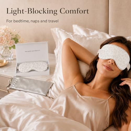 Silk Sleep Mask Light Blocking Luxury 100% Mulberry 22mm Silk Eye Mask Eye Cover Blindfold Ultra Soft Light & Comfy Anti Aging Skin Care with Travel Bag Gift Package - Image 6