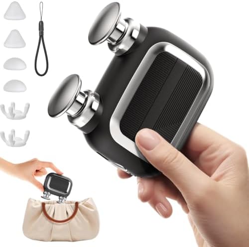 Dual Head Mini Massage Gun, 3-Level Vibration Massage Portable Fascia Gun for Muscle Relief with 3 MassageHeads; Powerful Motor Relieves Deep Muscles of Hands, Legs, Feet and Back by Unknown